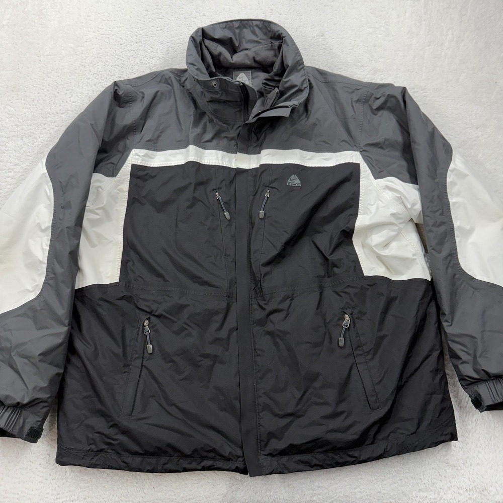 Nike ACG Mens XXL Thermal Layer 2 Insulated 3-in-1 Colorblock Jacket Black White
